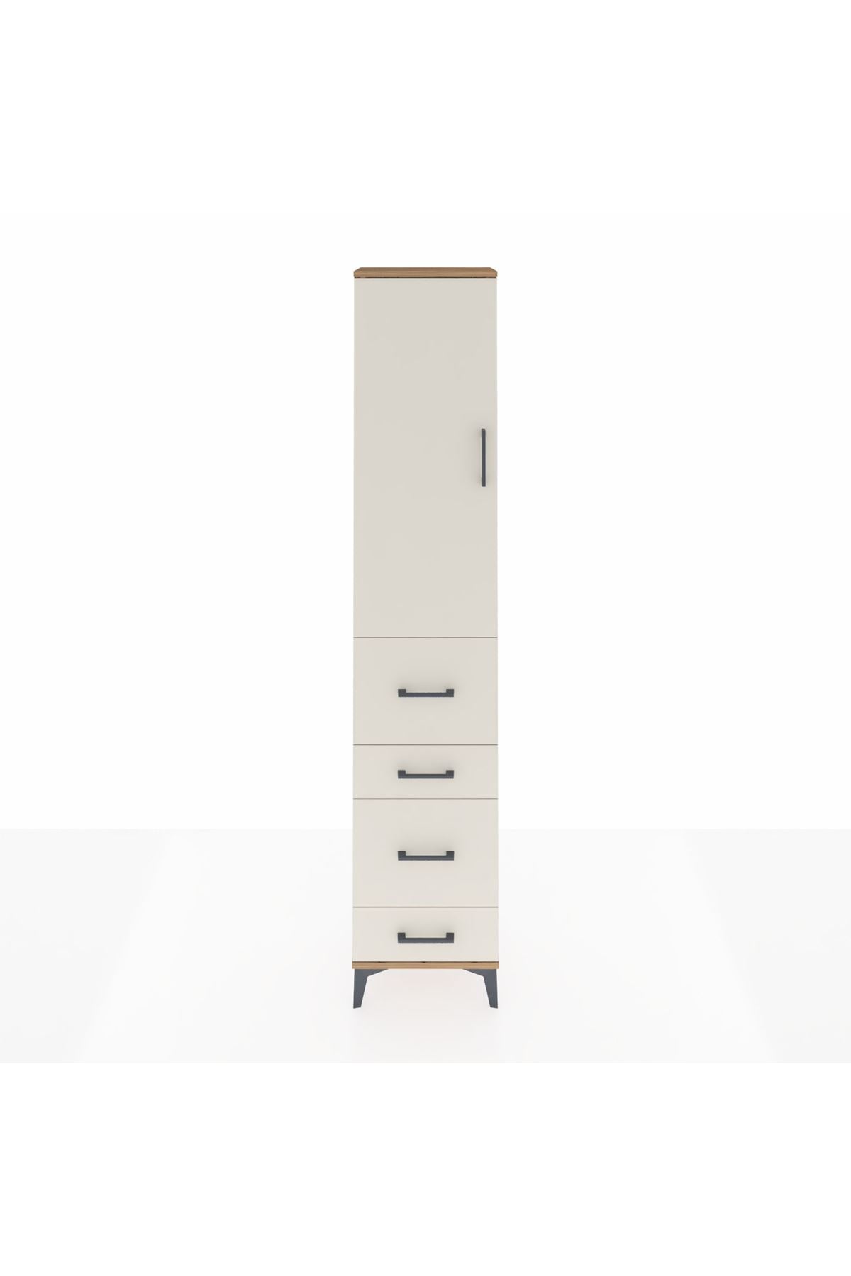 Arges Dolap 2 Raflı 4 Çekmeceli Tek Askılı 44x30x221 - S28M127V7A