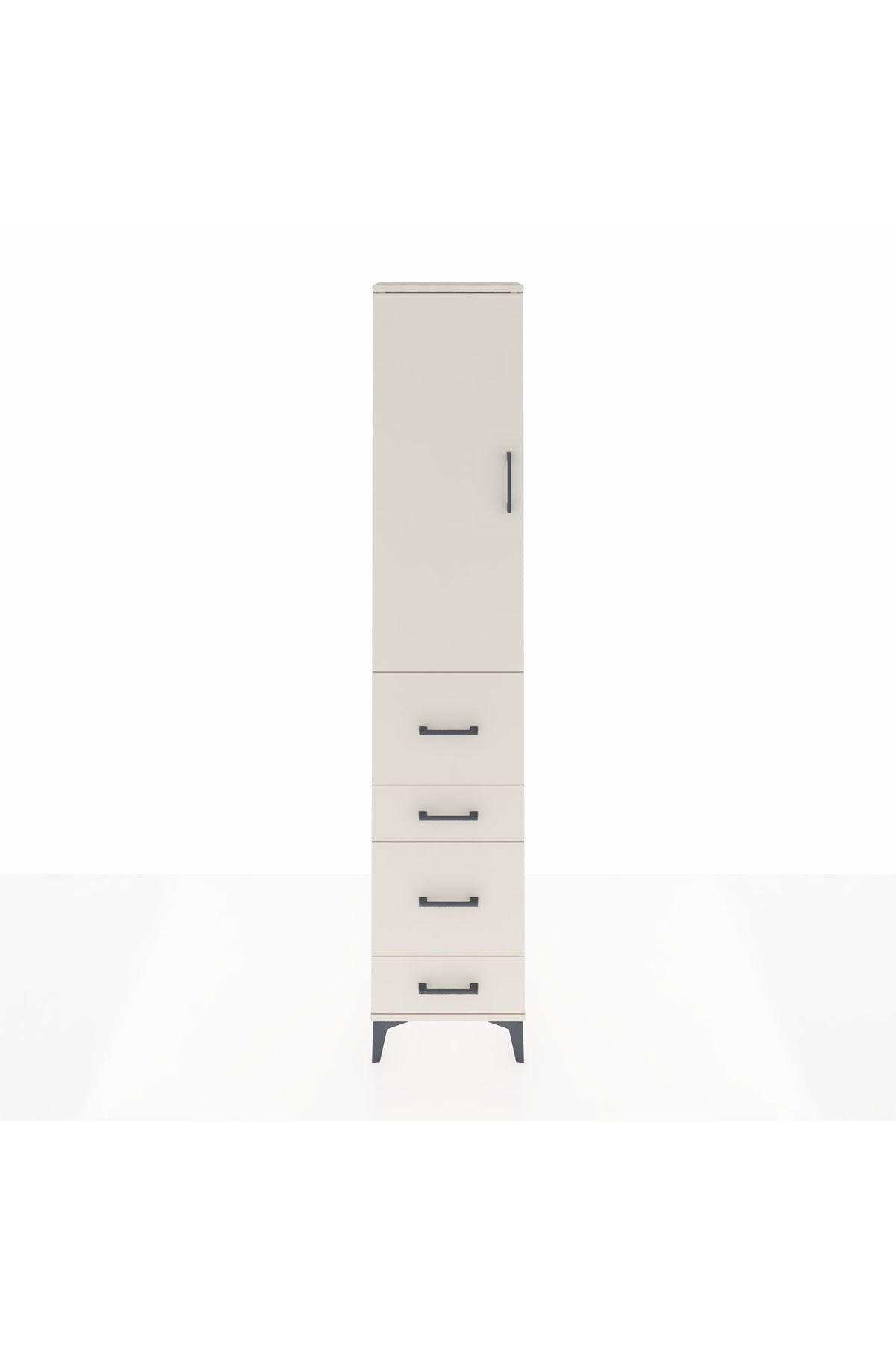 Arges Dolap 3 Raflı 4 Çekmeceli Tek Kapaklı 44x30x221 - S28M128V1A