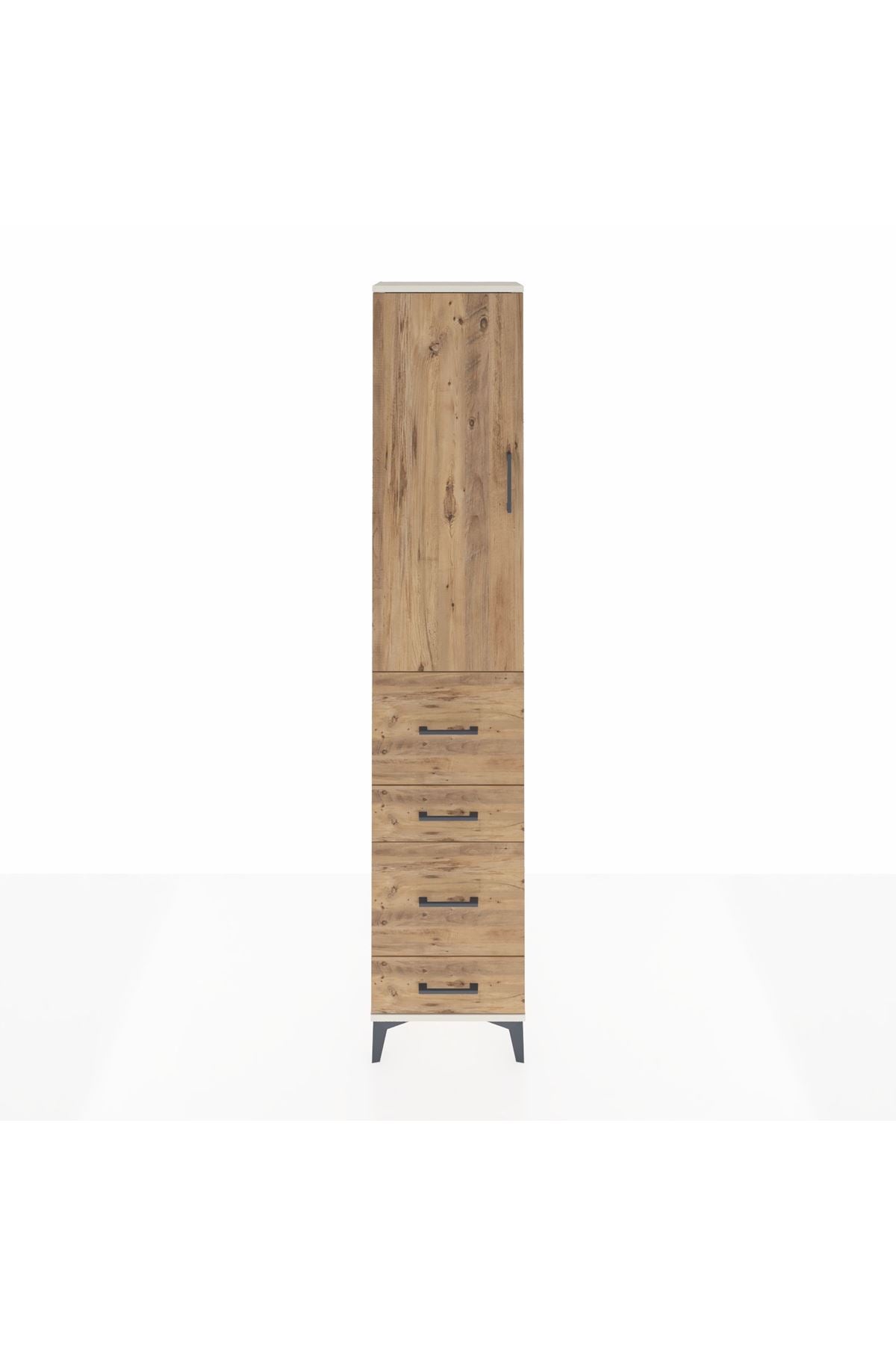 Arges Dolap 3 Raflı 4 Çekmeceli Tek Kapaklı 44x30x221 - S28M128V3A