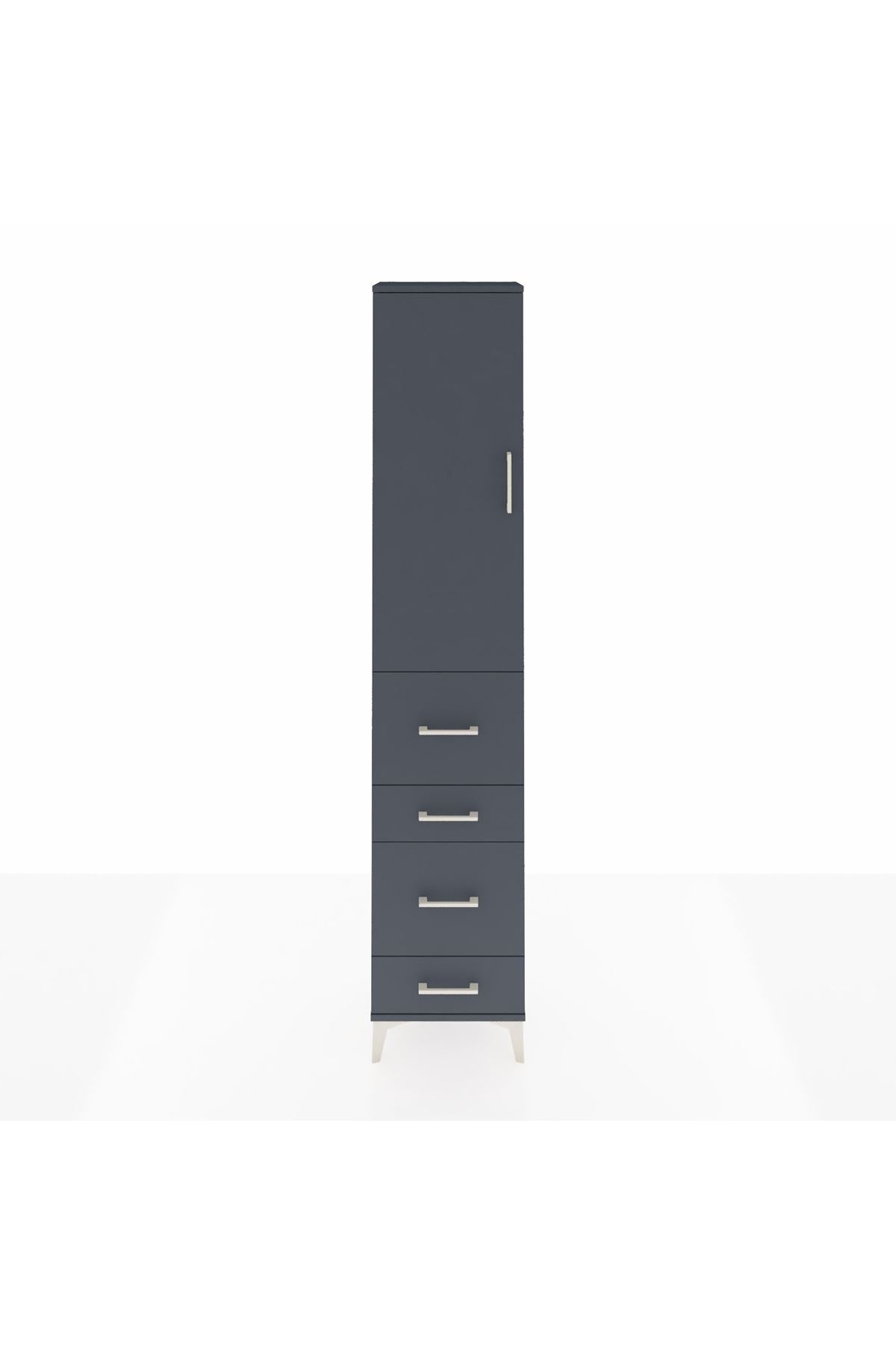Arges Dolap 3 Raflı 4 Çekmeceli Tek Kapaklı 44x30x221 - S28M128V5A