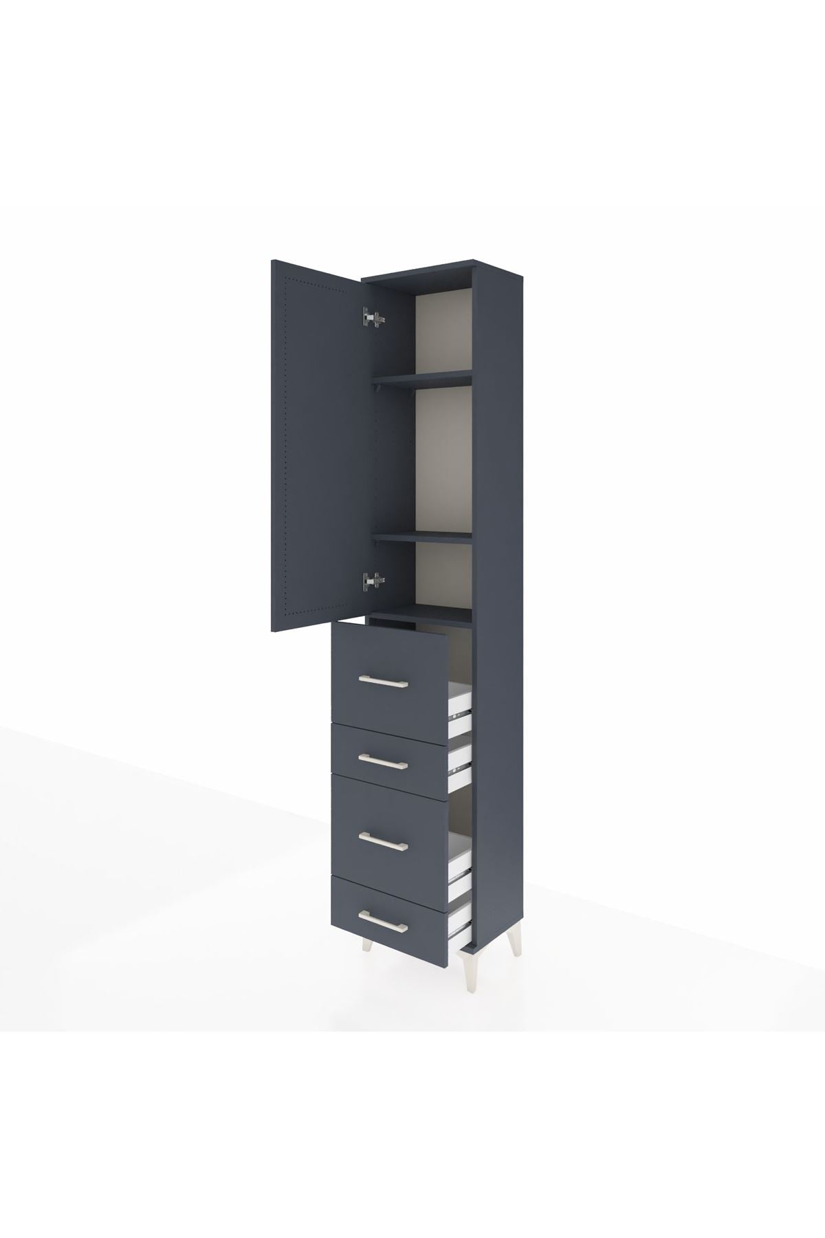 Arges Dolap 3 Raflı 4 Çekmeceli Tek Kapaklı 44x30x221 - S28M128V5A