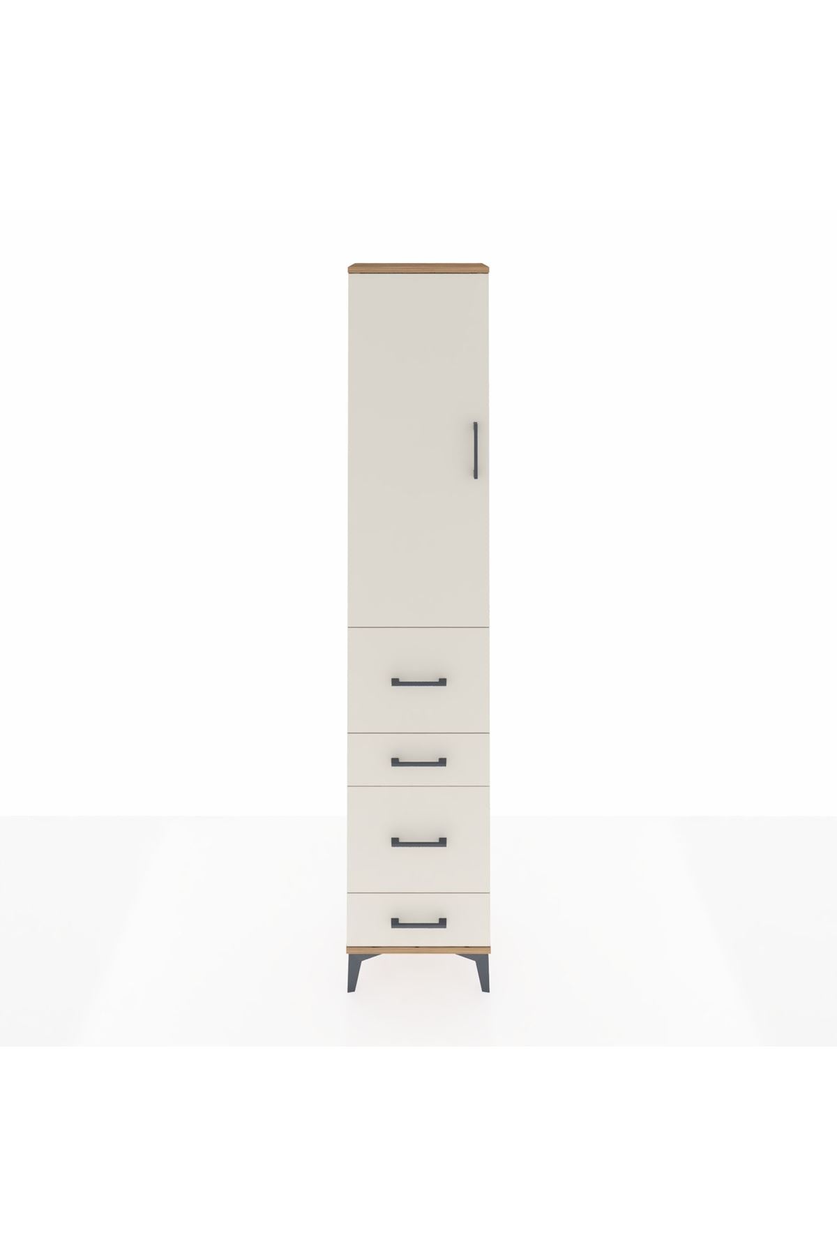 Arges Dolap 3 Raflı 4 Çekmeceli Tek Kapaklı 44x30x221 - S28M128V7A