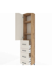 Arges Dolap 3 Raflı 4 Çekmeceli Tek Kapaklı 44x30x221 - S28M128V7A