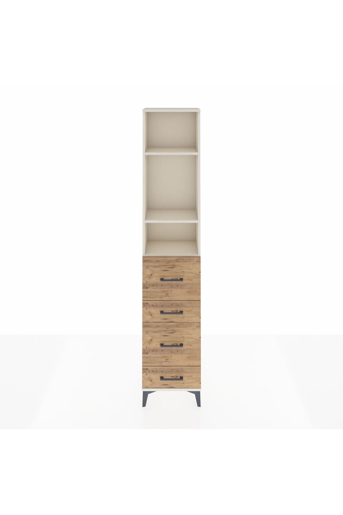 Arges Dolap 3 Raflı 4 Çekmeceli 44x30x221 - S28M129V3A
