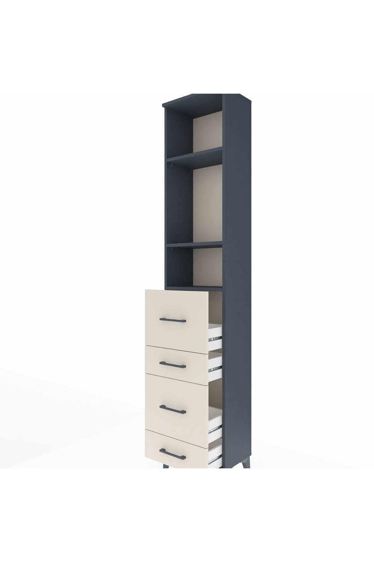 Arges Dolap 3 Raflı 4 Çekmeceli 44x30x221 - S28M129V4A