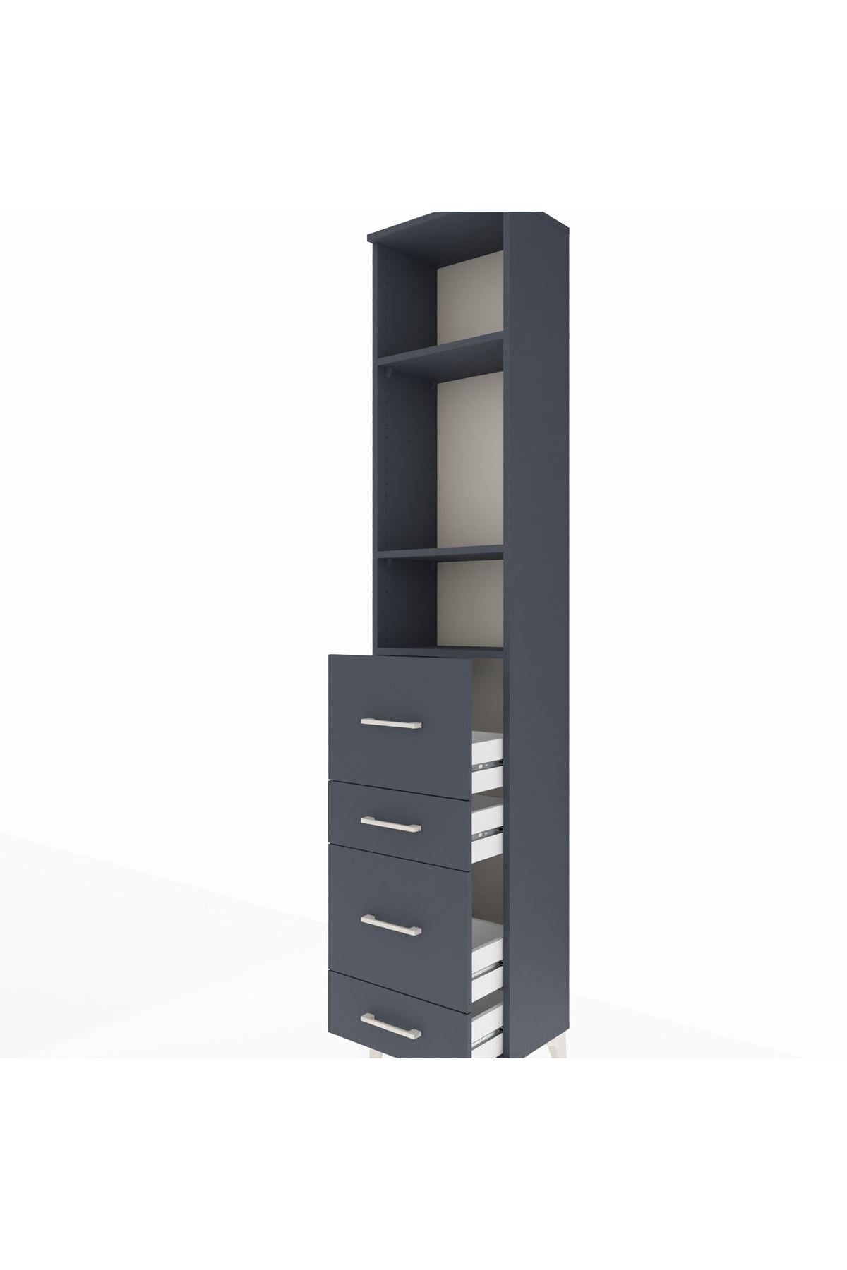 Arges Dolap 3 Raflı 4 Çekmeceli 44x30x221 - S28M129V5A