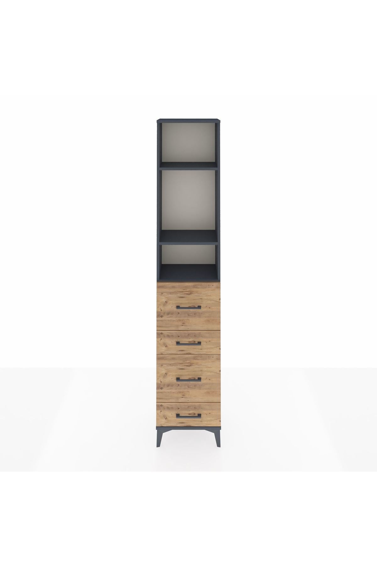 Arges Dolap 3 Raflı 4 Çekmeceli 44x30x221 - S28M129V6A
