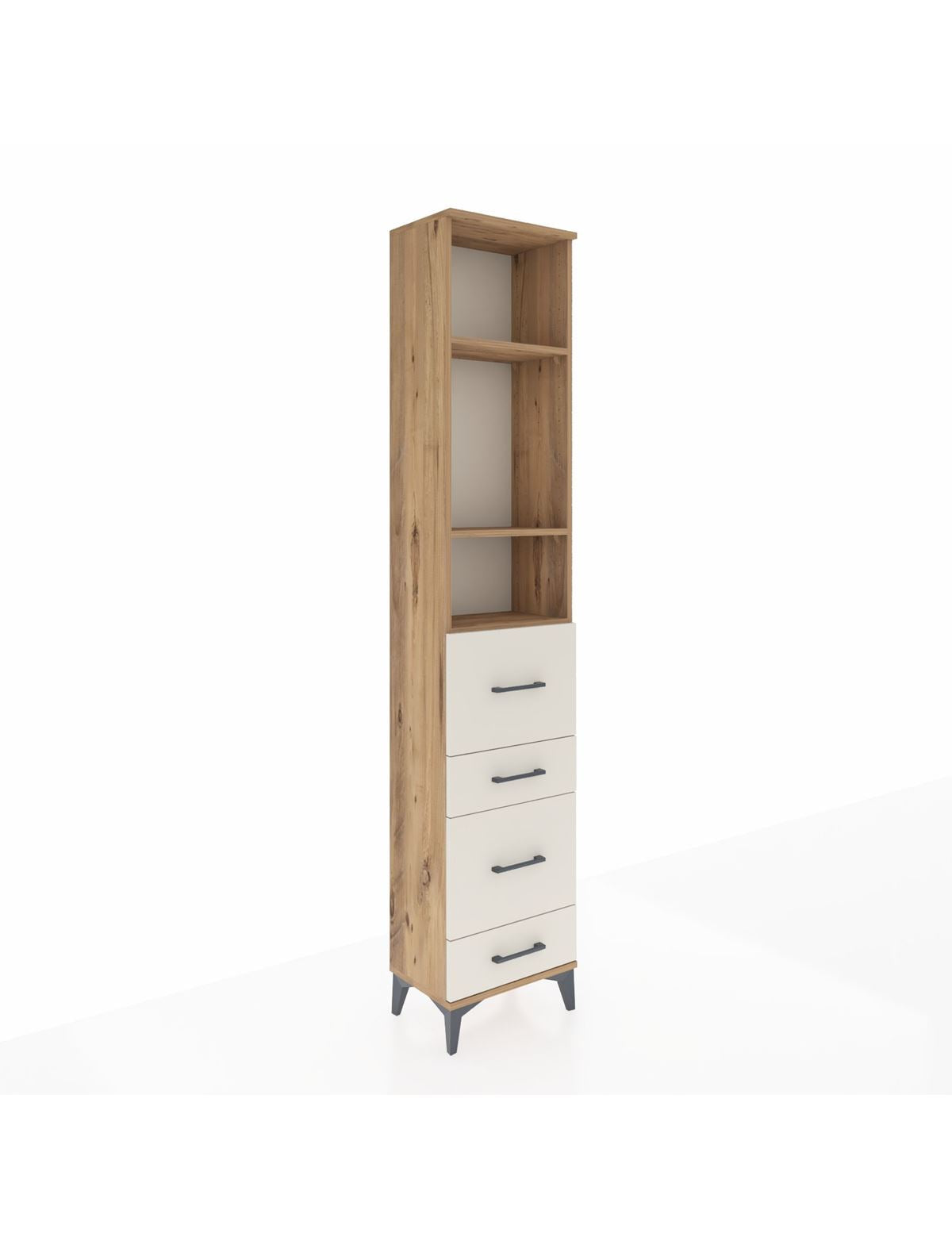 Arges Dolap 3 Raflı 4 Çekmeceli 44x30x221 - S28M129V7A