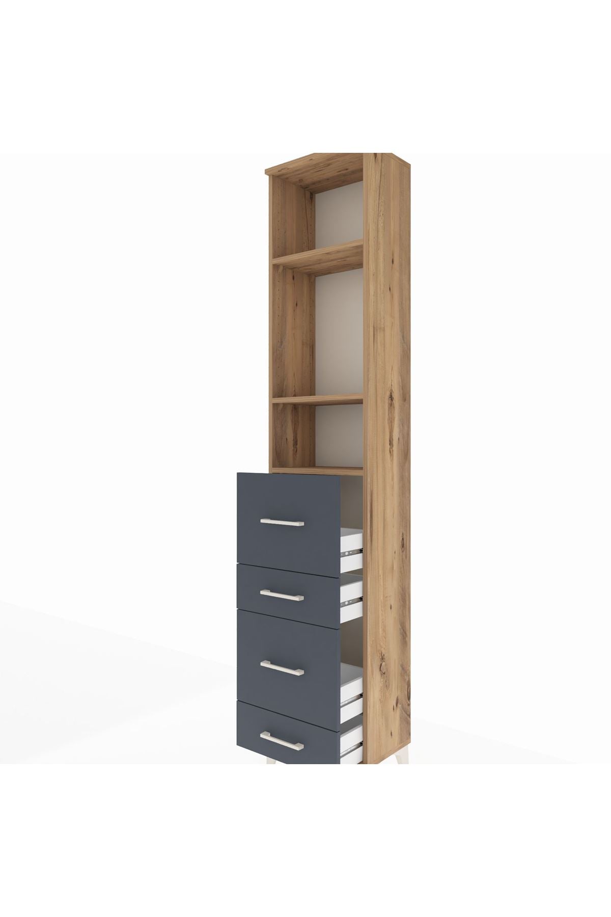 Arges Dolap 3 Raflı 4 Çekmeceli 44x30x221 - S28M129V8A