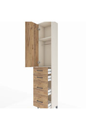 Arges Dolap 2 Raflı 4 Çekmeceli Tek Askılı 44x30x221 - S28M130V3A