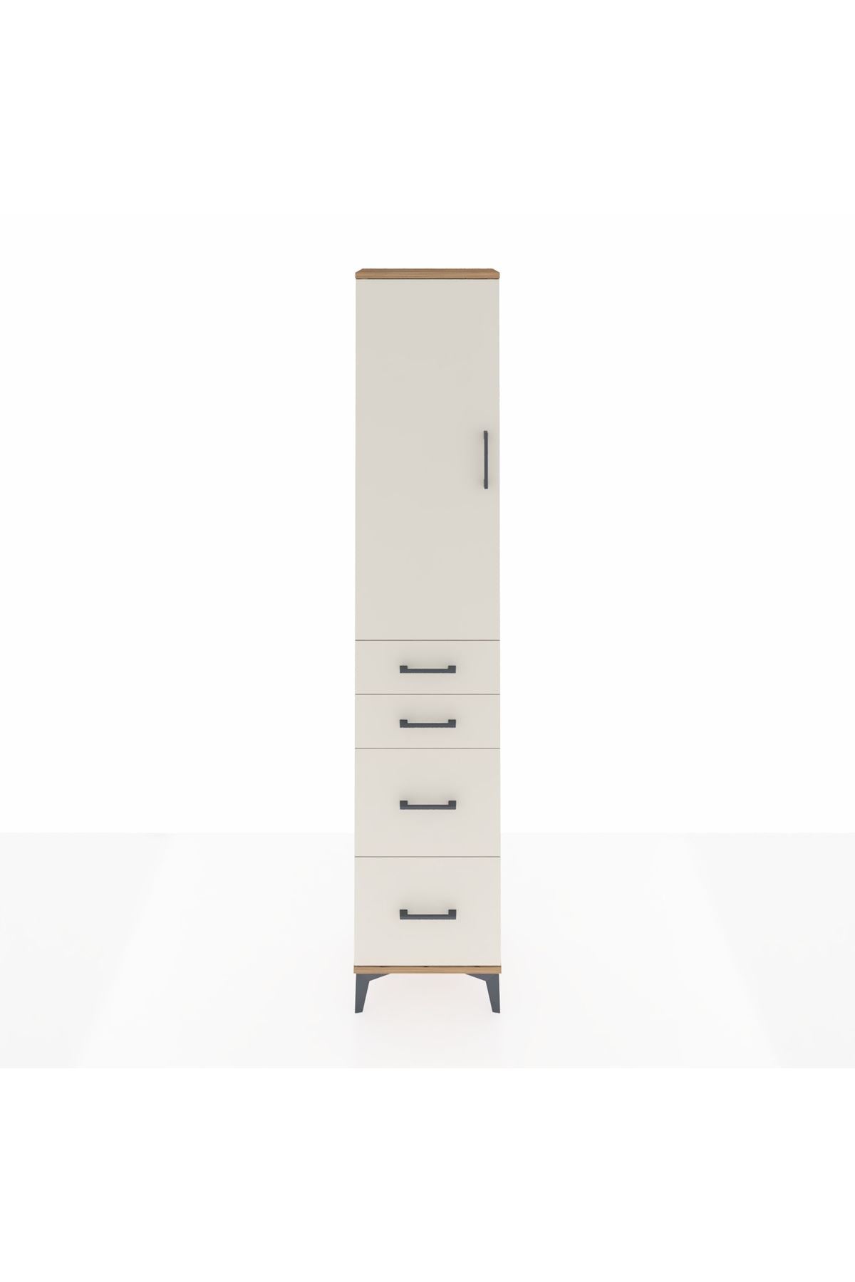 Arges Dolap 2 Raflı 4 Çekmeceli Tek Askılı 44x30x221 - S28M130V7A