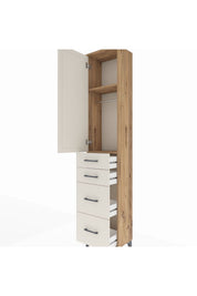 Arges Dolap 2 Raflı 4 Çekmeceli Tek Askılı 44x30x221 - S28M130V7A
