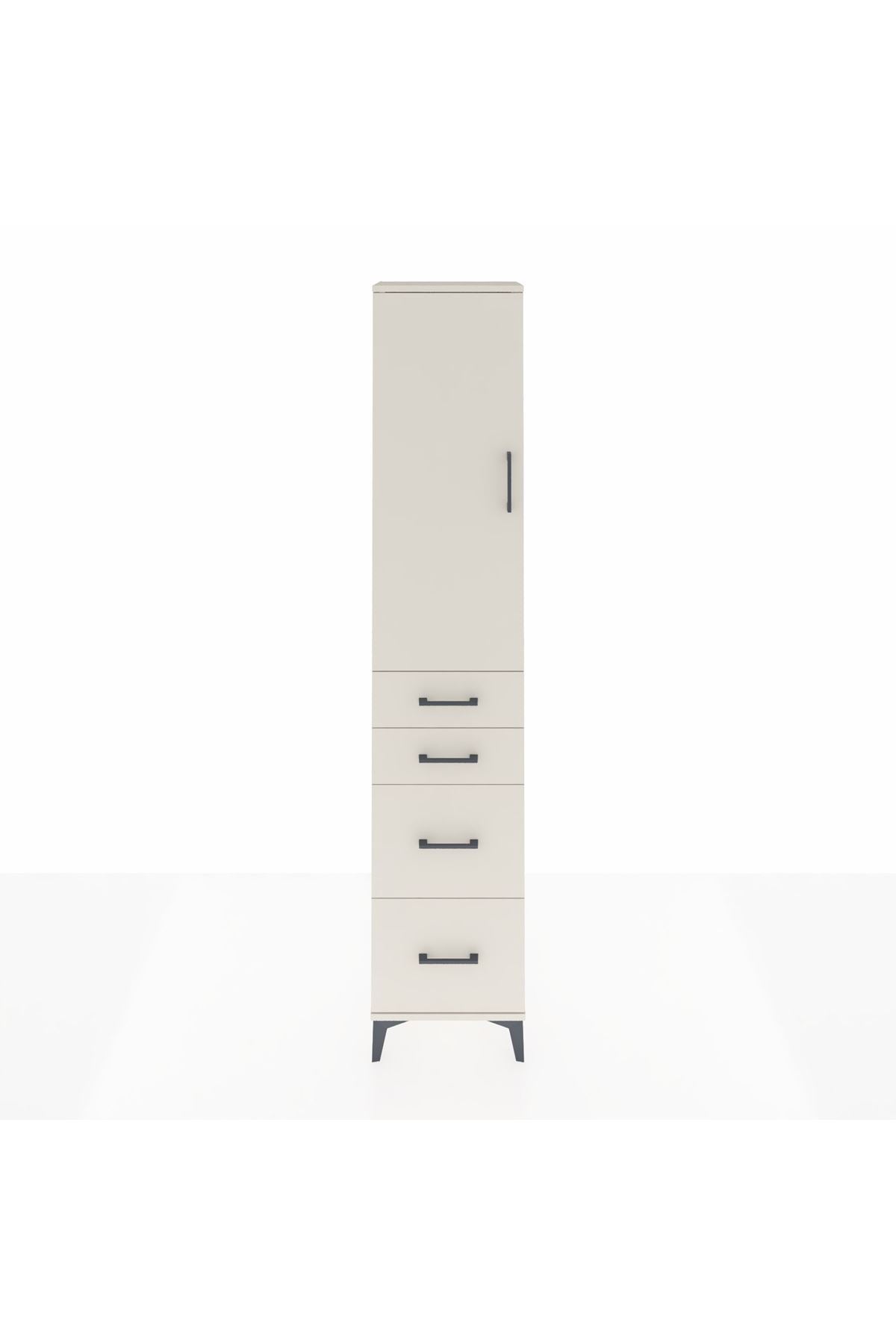 Arges Dolap 3 Raflı 4 Çekmeceli Tek Kapaklı 44x30x221 - S28M131V1A