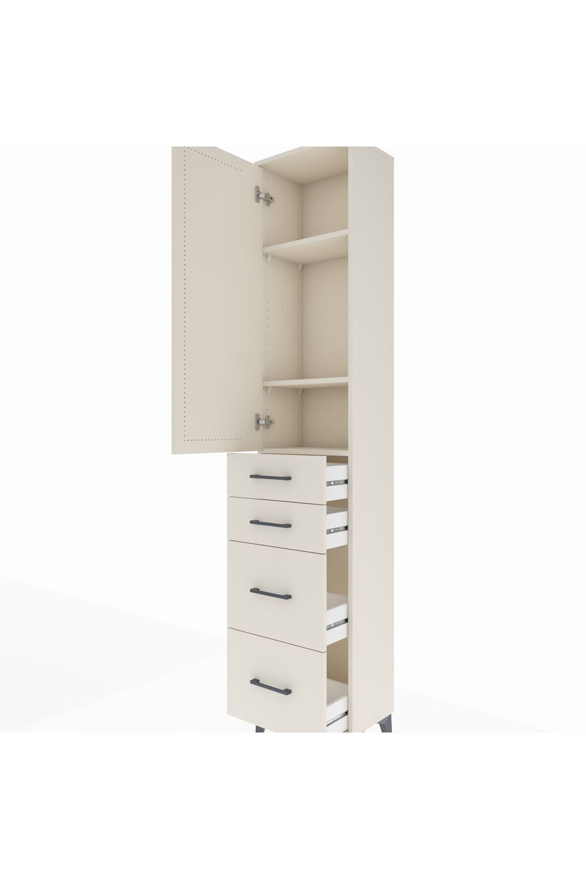 Arges Dolap 3 Raflı 4 Çekmeceli Tek Kapaklı 44x30x221 - S28M131V1A