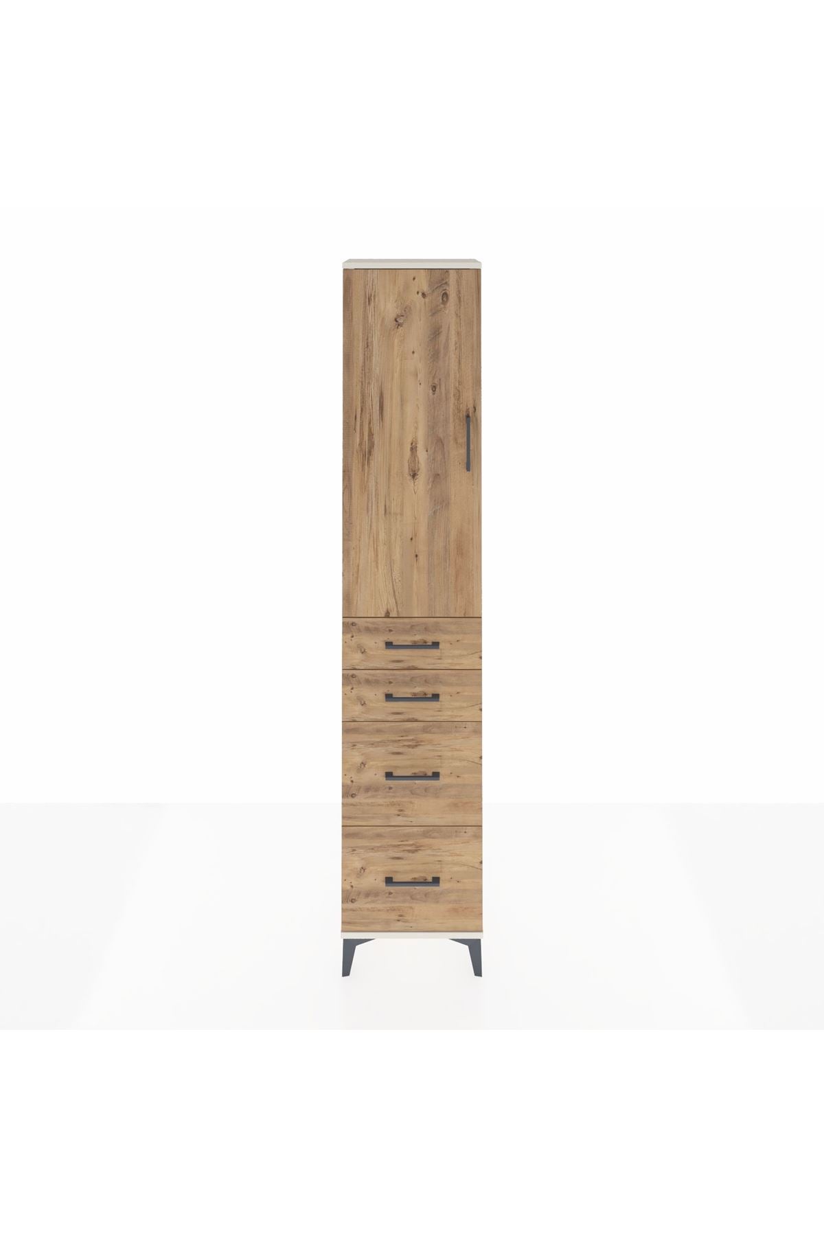 Arges Dolap 3 Raflı 4 Çekmeceli Tek Kapaklı 44x30x221 - S28M131V3A