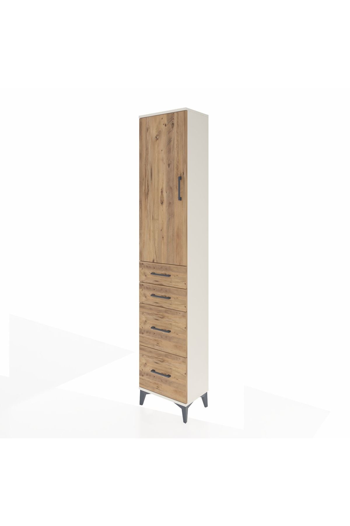 Arges Dolap 3 Raflı 4 Çekmeceli Tek Kapaklı 44x30x221 - S28M131V3A