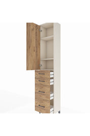 Arges Dolap 3 Raflı 4 Çekmeceli Tek Kapaklı 44x30x221 - S28M131V3A