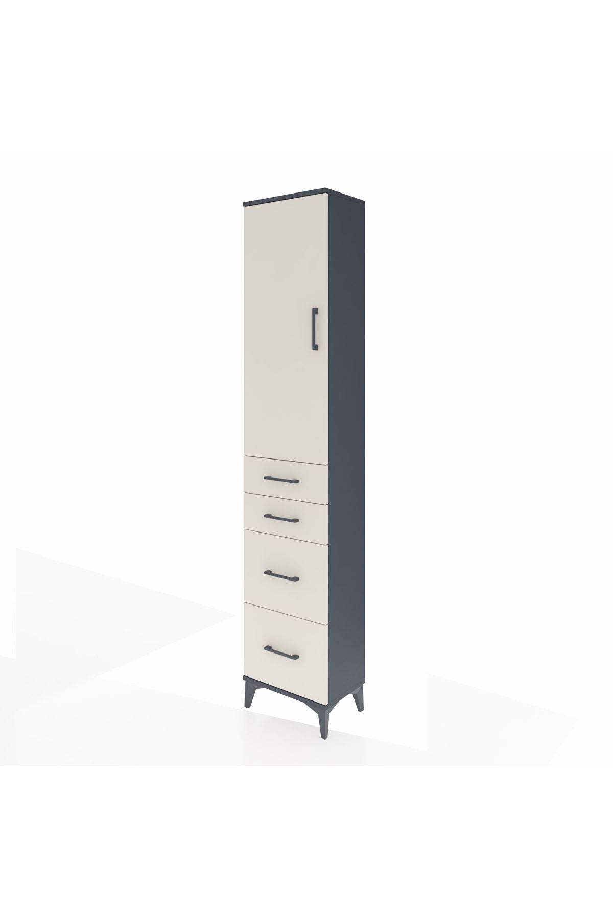 Arges Dolap 3 Raflı 4 Çekmeceli Tek Kapaklı 44x30x221 - S28M131V4A