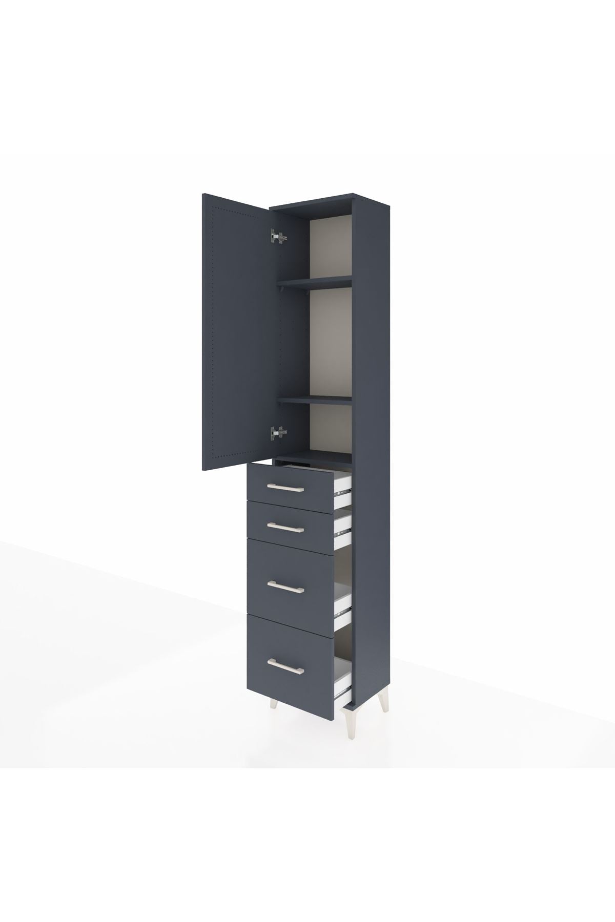 Arges Dolap 3 Raflı 4 Çekmeceli Tek Kapaklı 44x30x221 - S28M131V5A