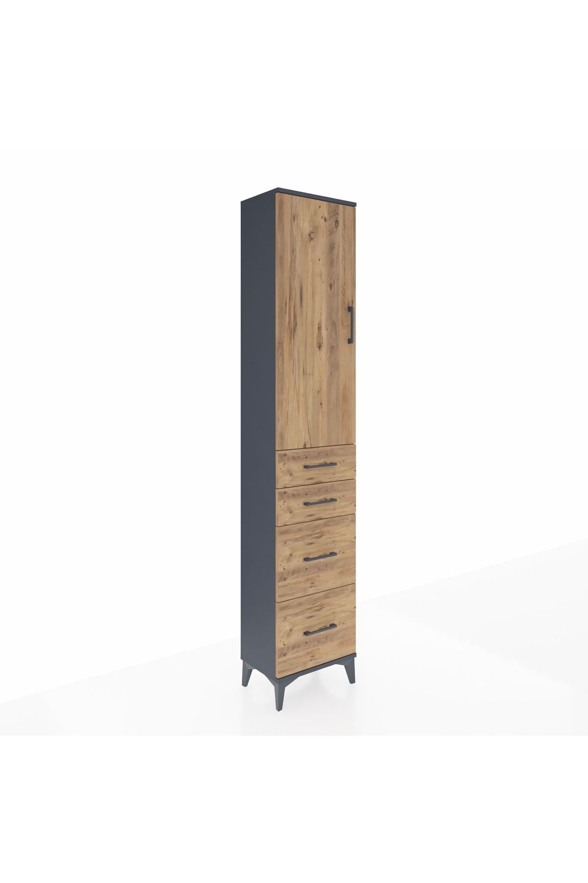 Arges Dolap 3 Raflı 4 Çekmeceli Tek Kapaklı 44x30x221 - S28M131V6A