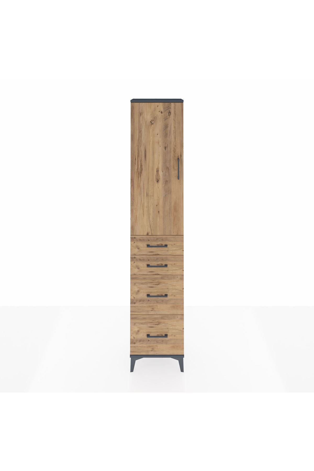 Arges Dolap 3 Raflı 4 Çekmeceli Tek Kapaklı 44x30x221 - S28M131V6A