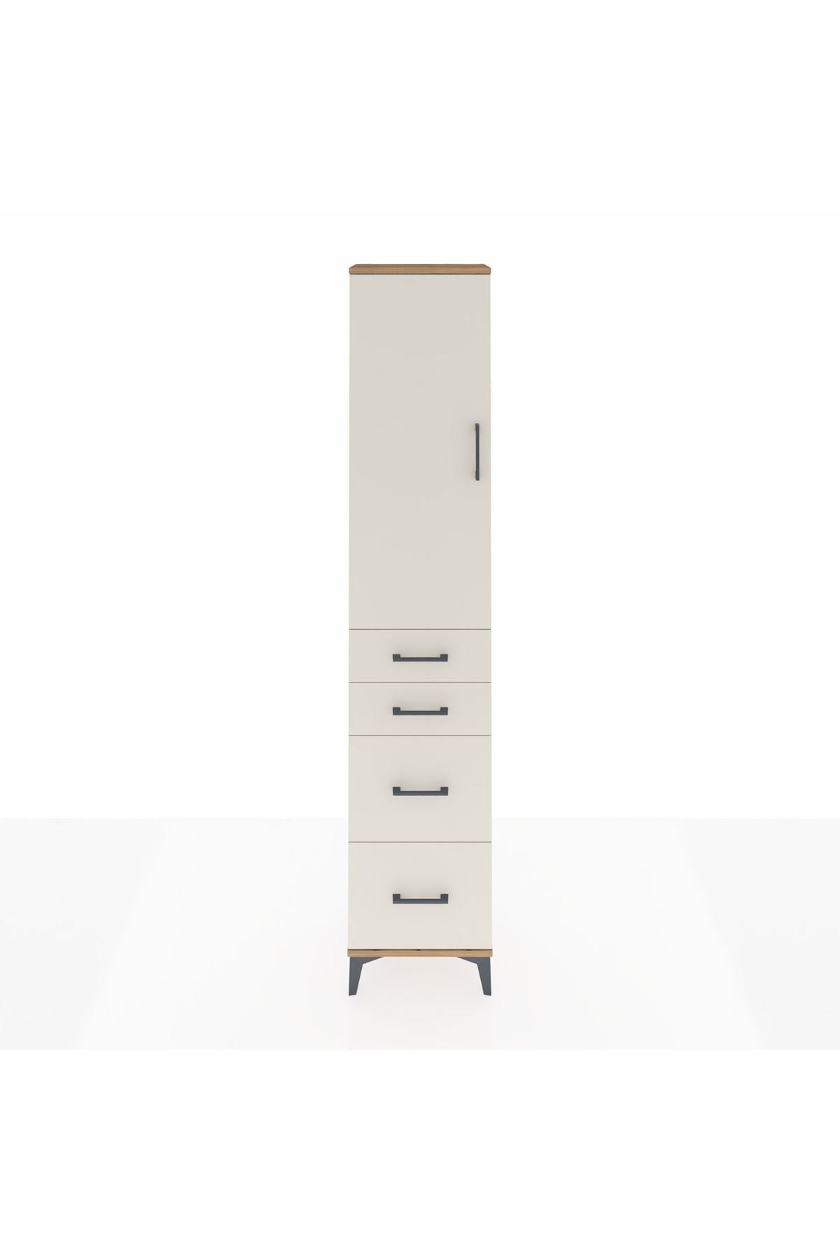 Arges Dolap 3 Raflı 4 Çekmeceli Tek Kapaklı 44x30x221 - S28M131V7A