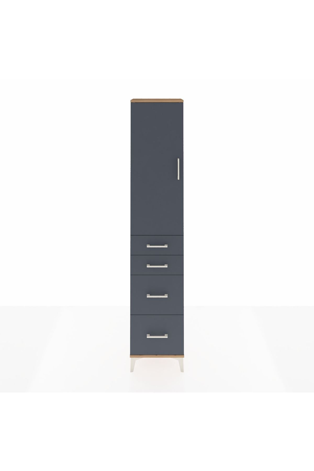 Arges Dolap 3 Raflı 4 Çekmeceli Tek Kapaklı 44x30x221 - S28M131V8A