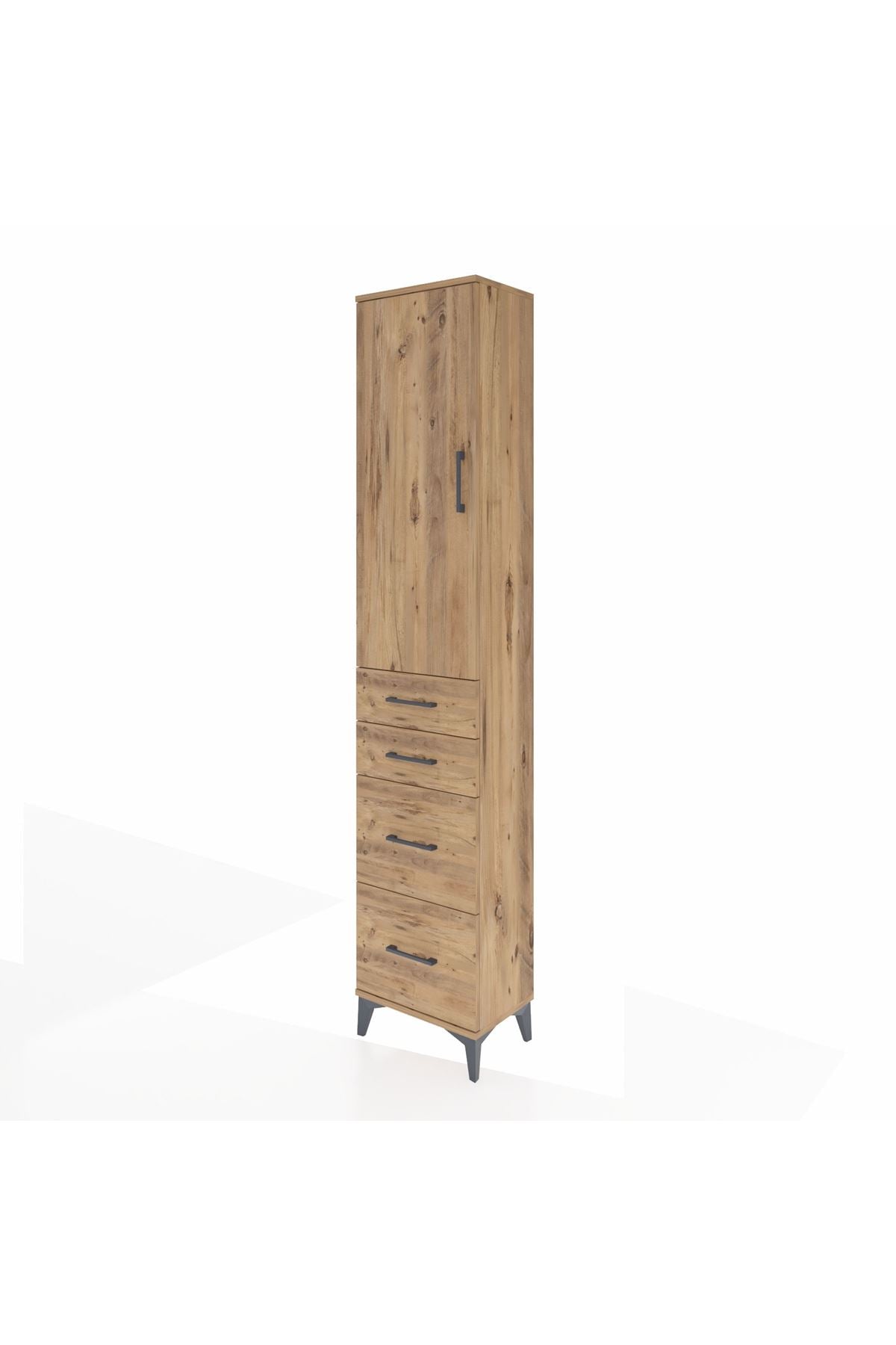 Arges Dolap 3 Raflı 4 Çekmeceli Tek Kapaklı 44x30x221 - S28M131V9A