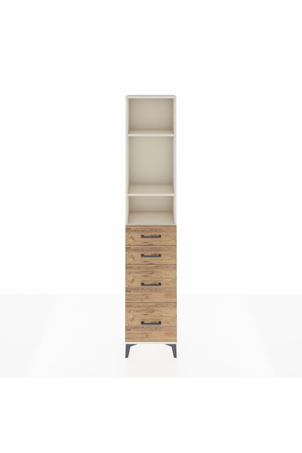Arges Dolap 3 Raflı 4 Çekmeceli 44x30x221 - S28M132V3A