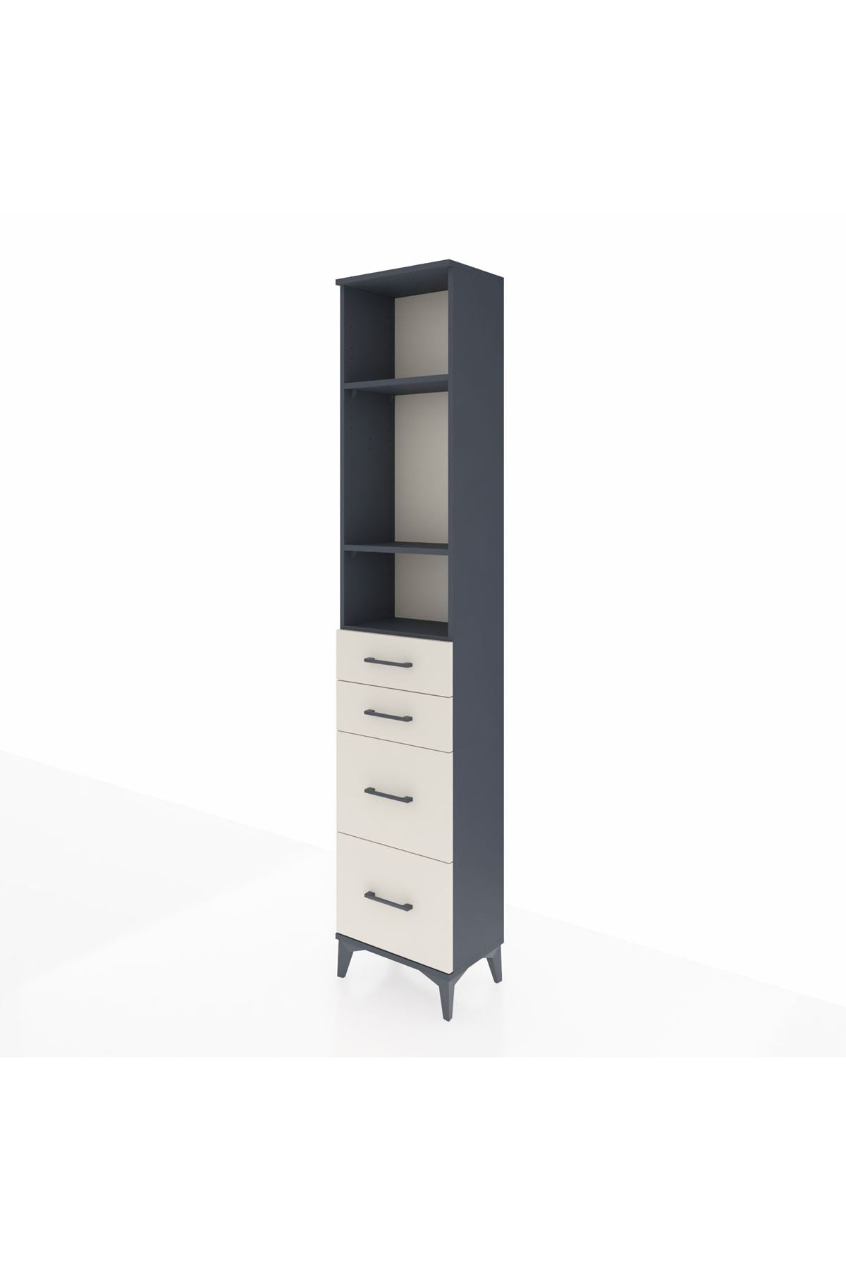 Arges Dolap 3 Raflı 4 Çekmeceli 44x30x221 - S28M132V4A