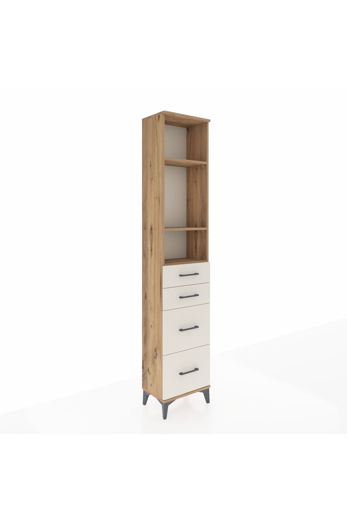 Arges Dolap 3 Raflı 4 Çekmeceli 44x30x221 - S28M132V7A
