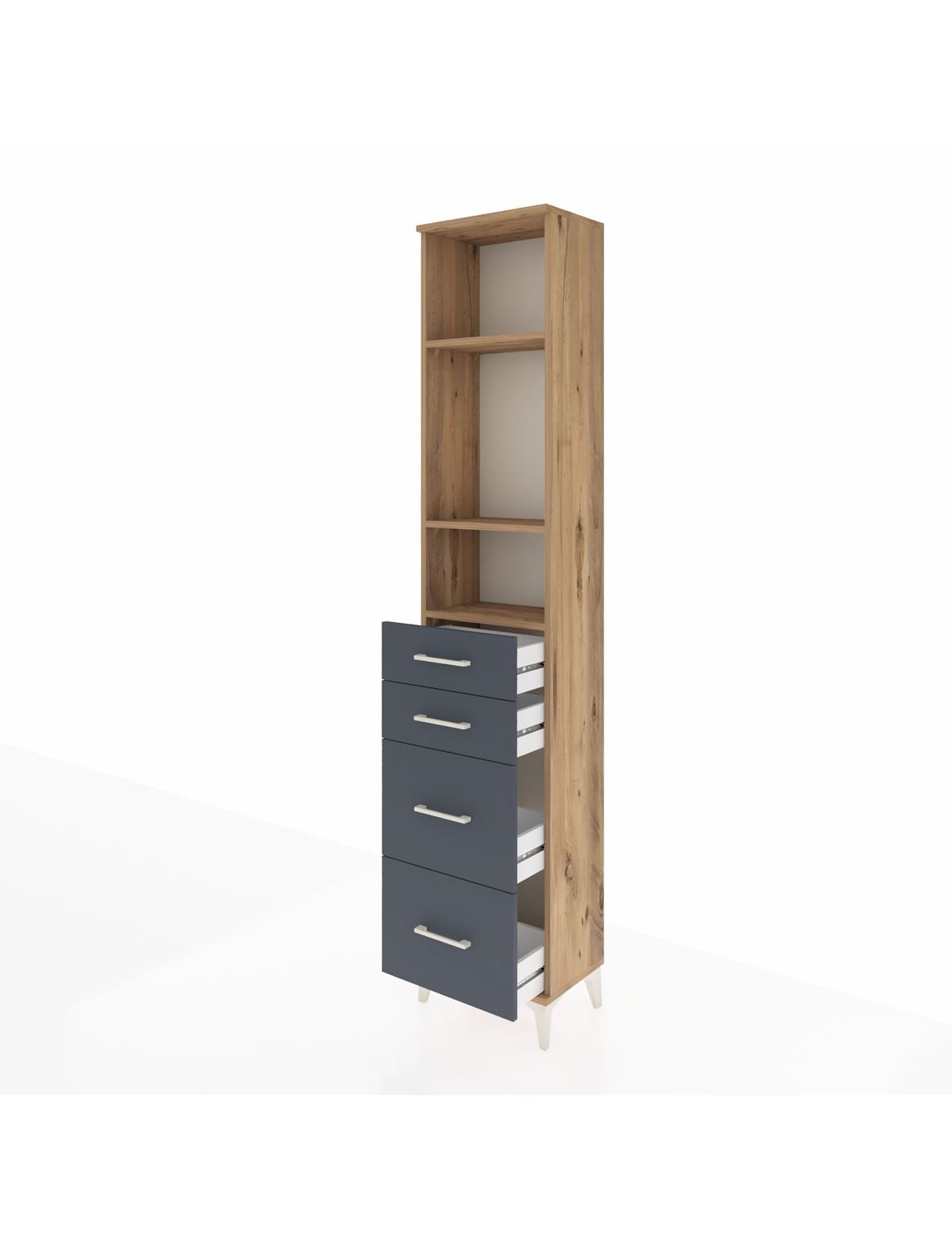 Arges Dolap 3 Raflı 4 Çekmeceli 44x30x221 - S28M132V8A