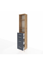 Arges Dolap 3 Raflı 4 Çekmeceli 44x30x221 - S28M132V8A