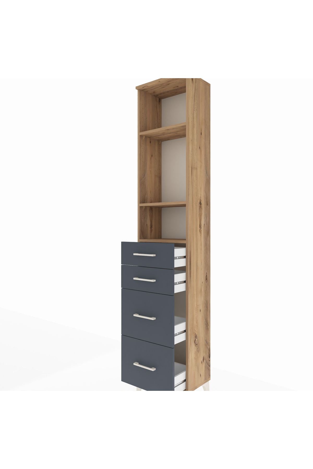 Arges Dolap 3 Raflı 4 Çekmeceli 44x30x221 - S28M132V8A