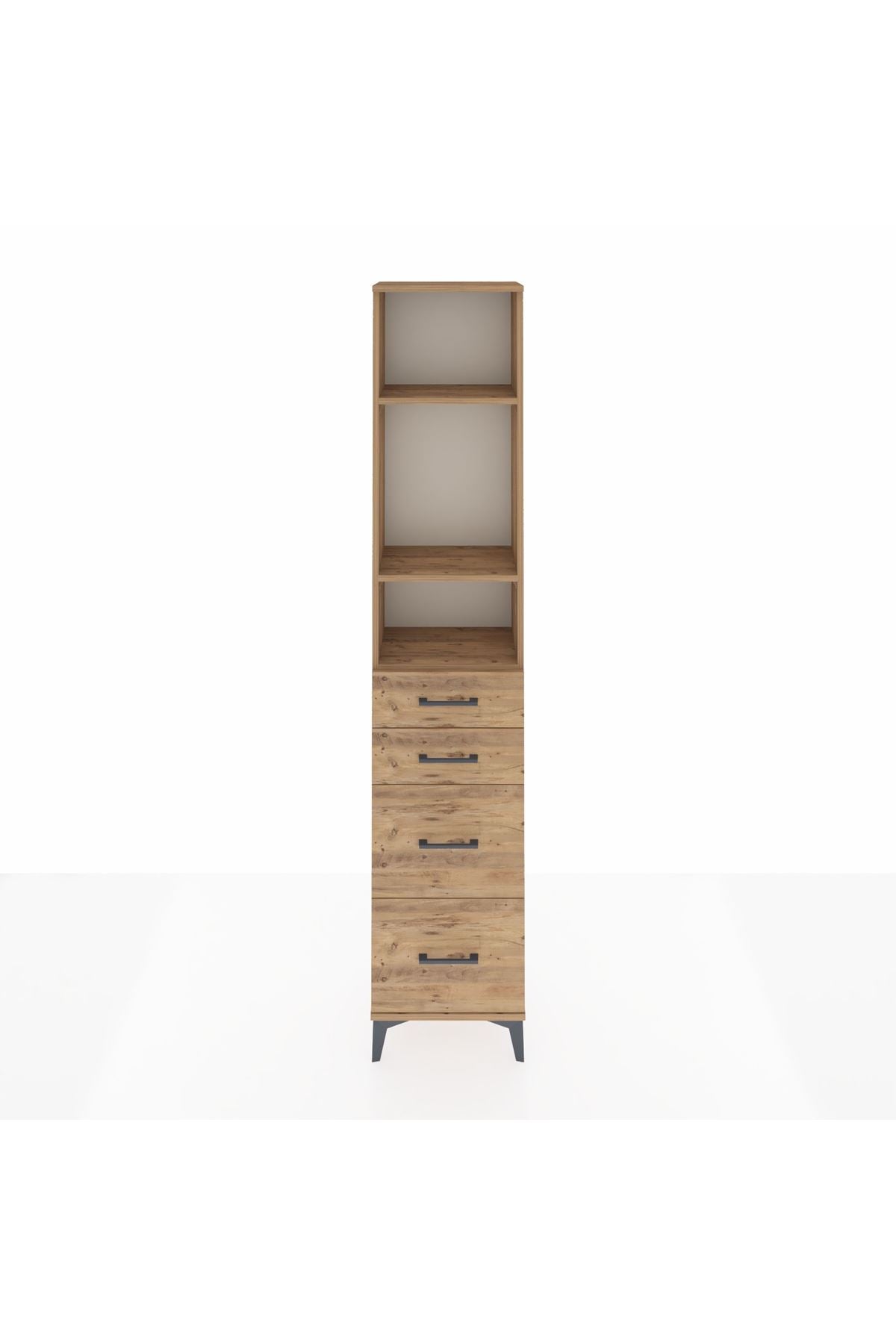 Arges Dolap 3 Raflı 4 Çekmeceli 44x30x221 - S28M132V9A
