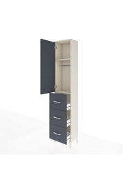 Arges Dolap 2 Raflı 3 Çekmeceli Tek Askılı 44x30x221 - S28M133V2A