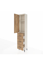 Arges Dolap 2 Raflı 3 Çekmeceli Tek Askılı 44x30x221 - S28M133V3A