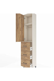 Arges Dolap 2 Raflı 3 Çekmeceli Tek Askılı 44x30x221 - S28M133V3A