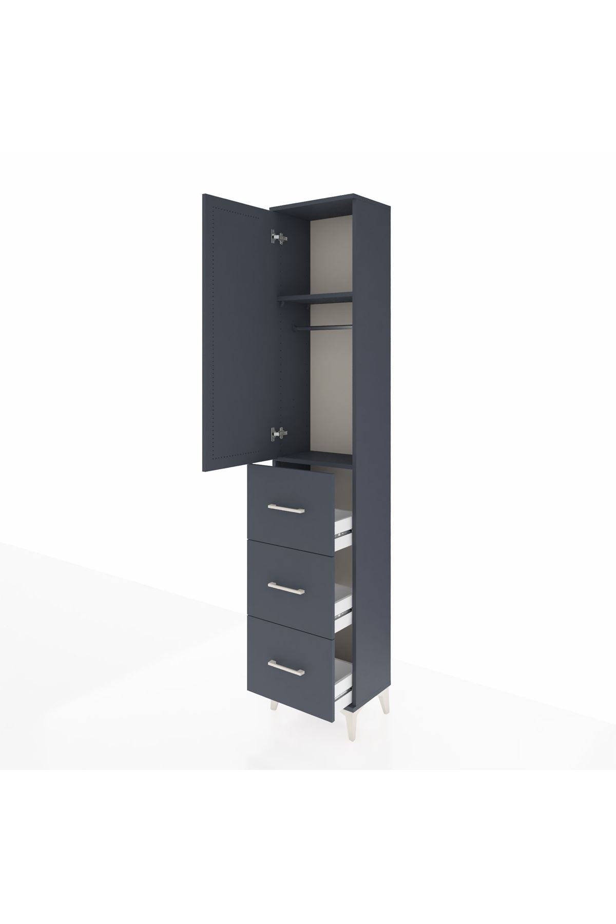 Arges Dolap 2 Raflı 3 Çekmeceli Tek Askılı 44x30x221 - S28M133V5A