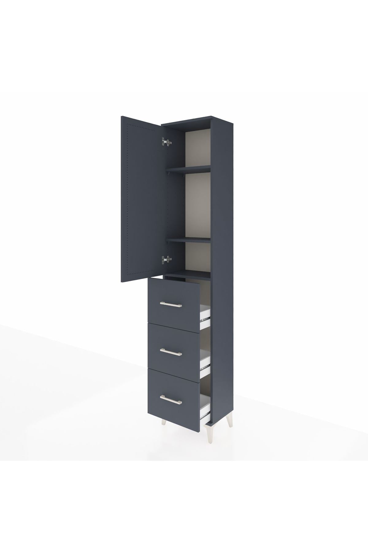 Arges Dolap 3 Raflı 3 Çekmeceli Tek Kapaklı 44x30x221 - S28M134V5A