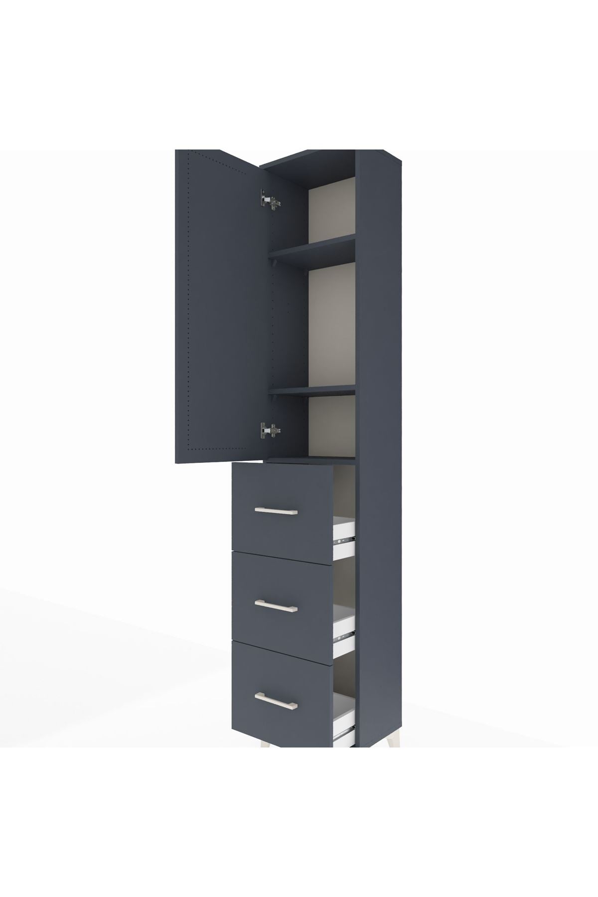 Arges Dolap 3 Raflı 3 Çekmeceli Tek Kapaklı 44x30x221 - S28M134V5A
