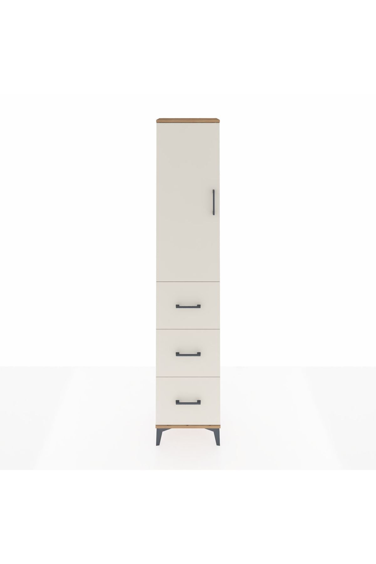 Arges Dolap 3 Raflı 3 Çekmeceli Tek Kapaklı 44x30x221 - S28M134V7A