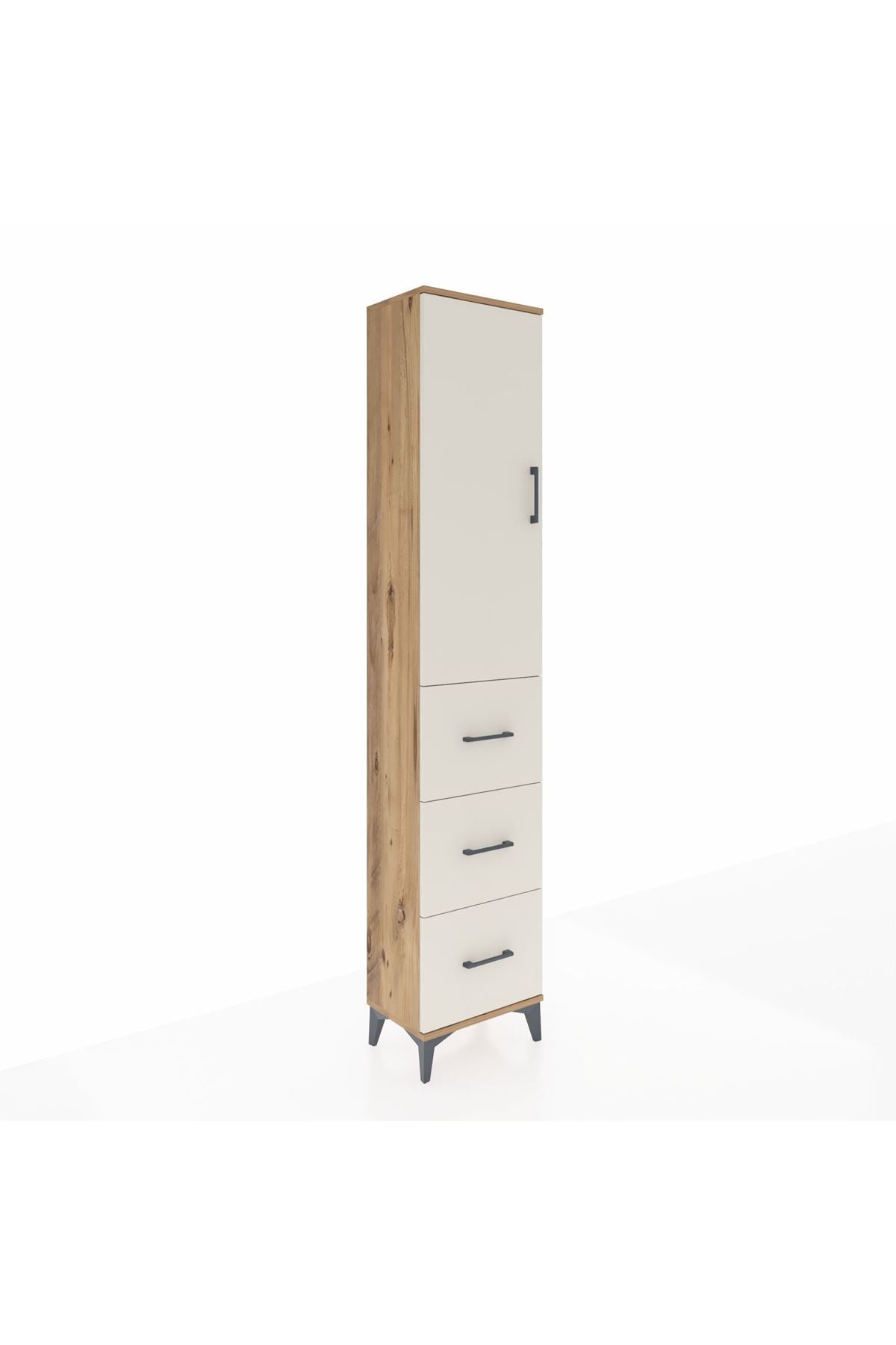 Arges Dolap 3 Raflı 3 Çekmeceli Tek Kapaklı 44x30x221 - S28M134V7A