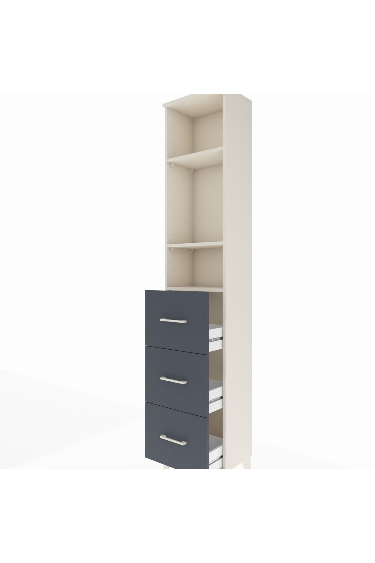 Arges Dolap 3 Raflı 3 Çekmeceli 44x30x221 - S28M135V2A