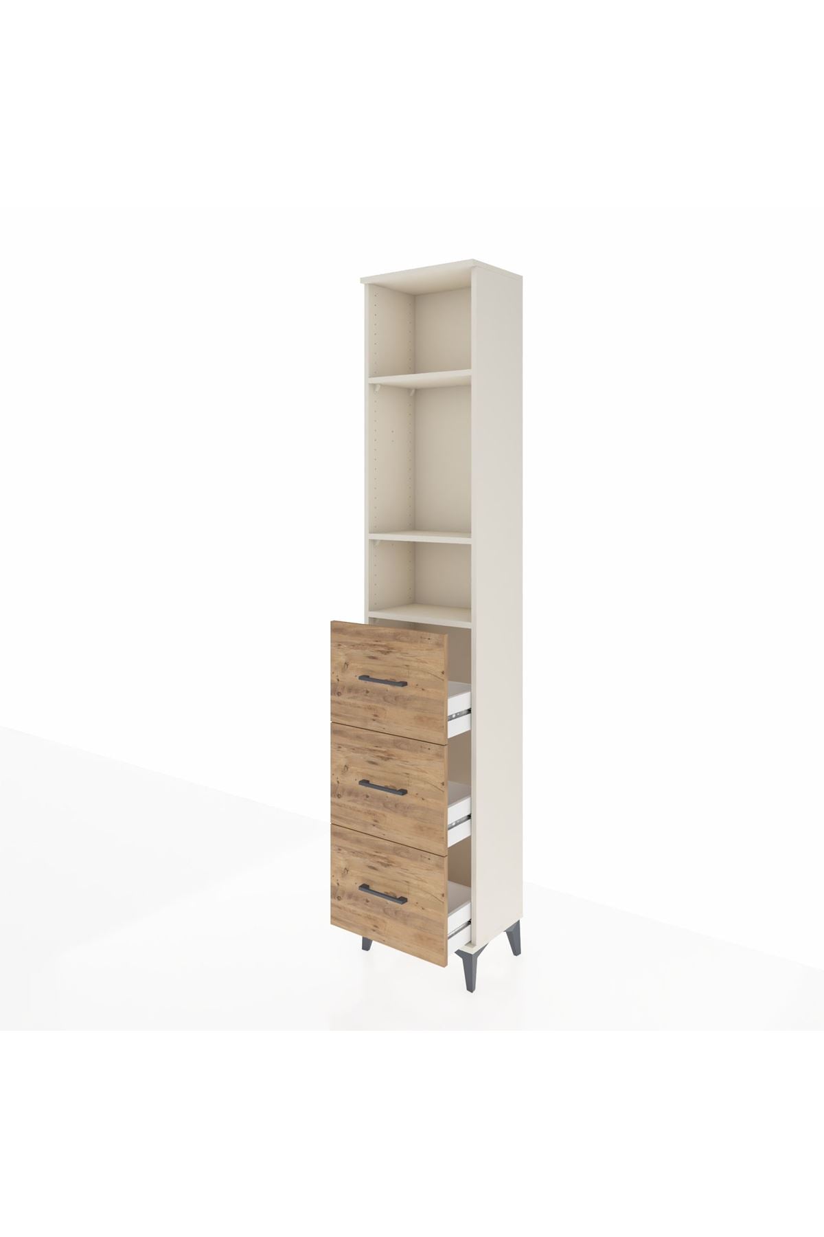 Arges Dolap 3 Raflı 3 Çekmeceli 44x30x221 - S28M135V3A