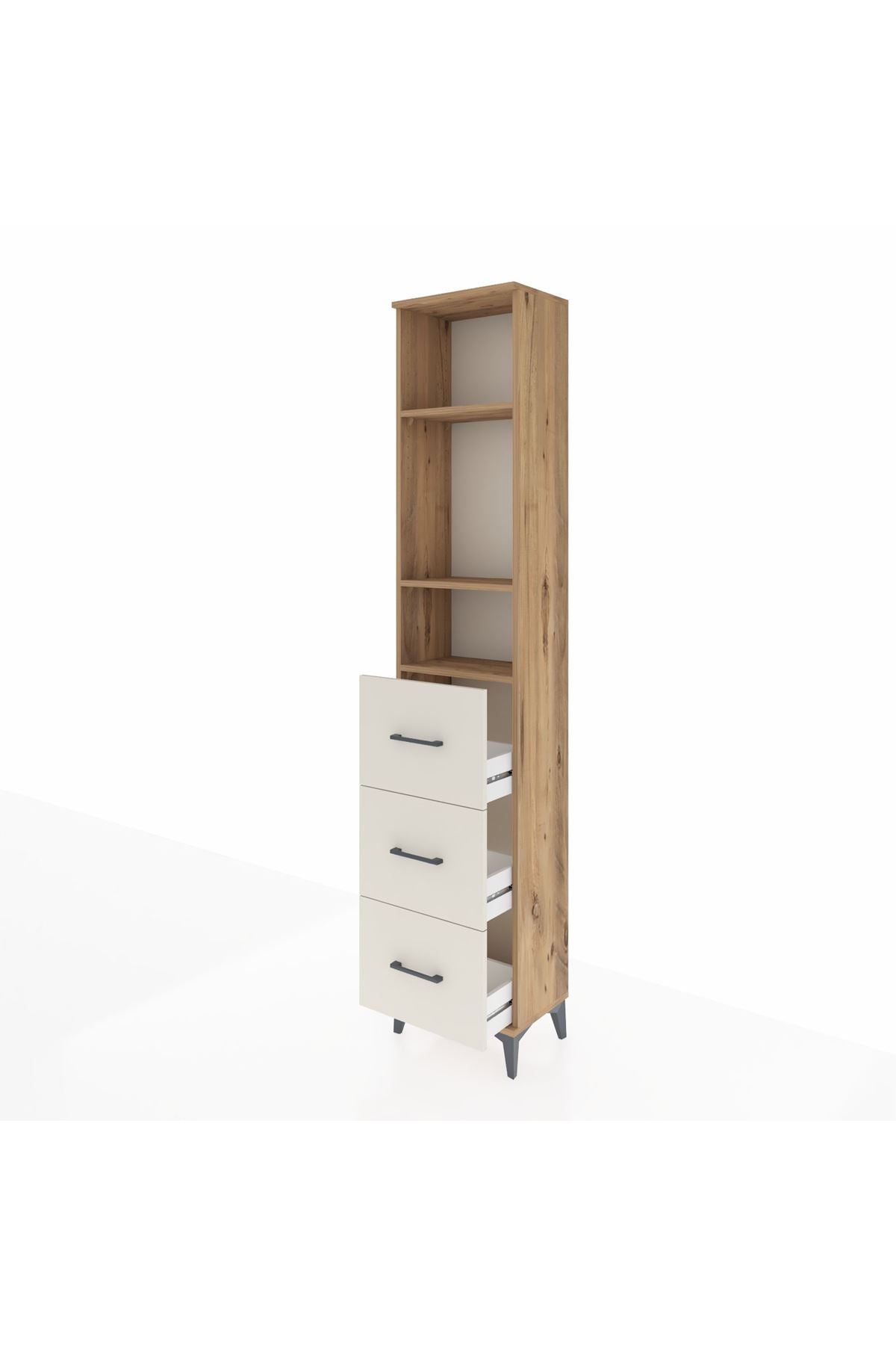 Arges Dolap 3 Raflı 3 Çekmeceli 44x30x221 - S28M135V7A