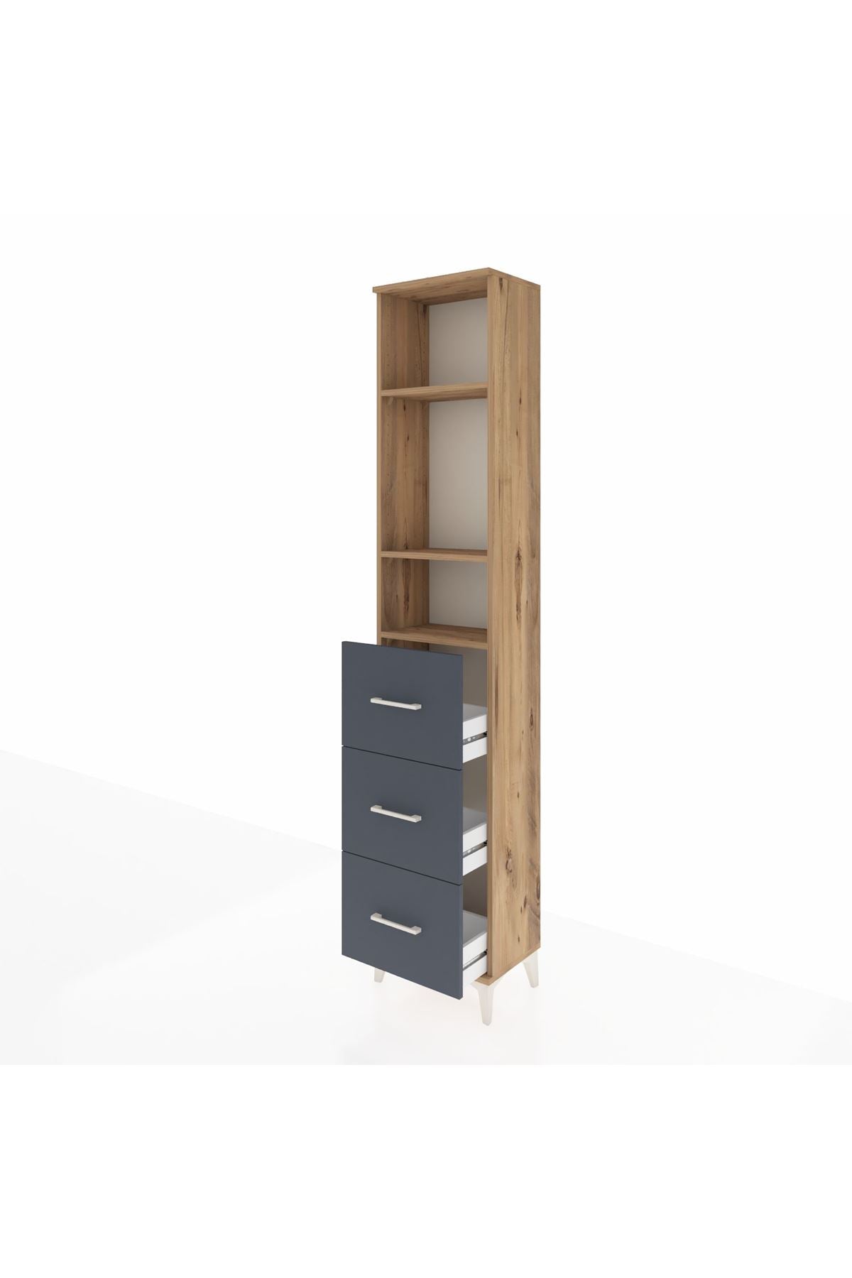 Arges Dolap 3 Raflı 3 Çekmeceli 44x30x221 - S28M135V8A