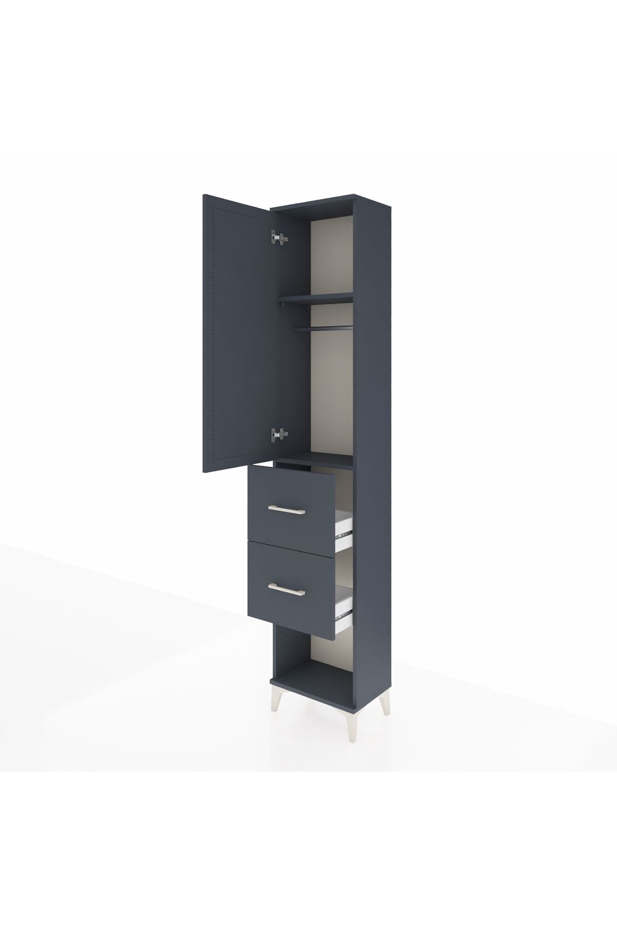 Arges Dolap 2 Raflı 2 Çekmeceli Tek Askılı 44x30x221 - S28M136V5A