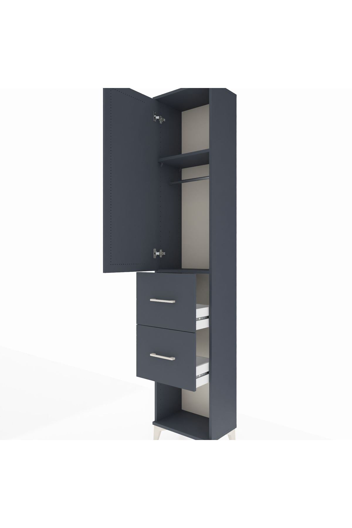 Arges Dolap 2 Raflı 2 Çekmeceli Tek Askılı 44x30x221 - S28M136V5A