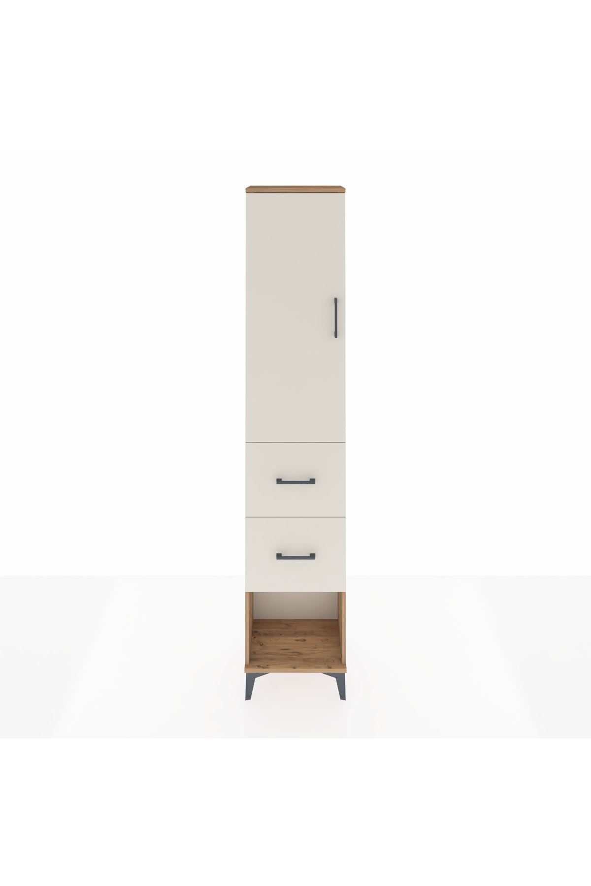 Arges Dolap 2 Raflı 2 Çekmeceli Tek Askılı 44x30x221 - S28M136V7A
